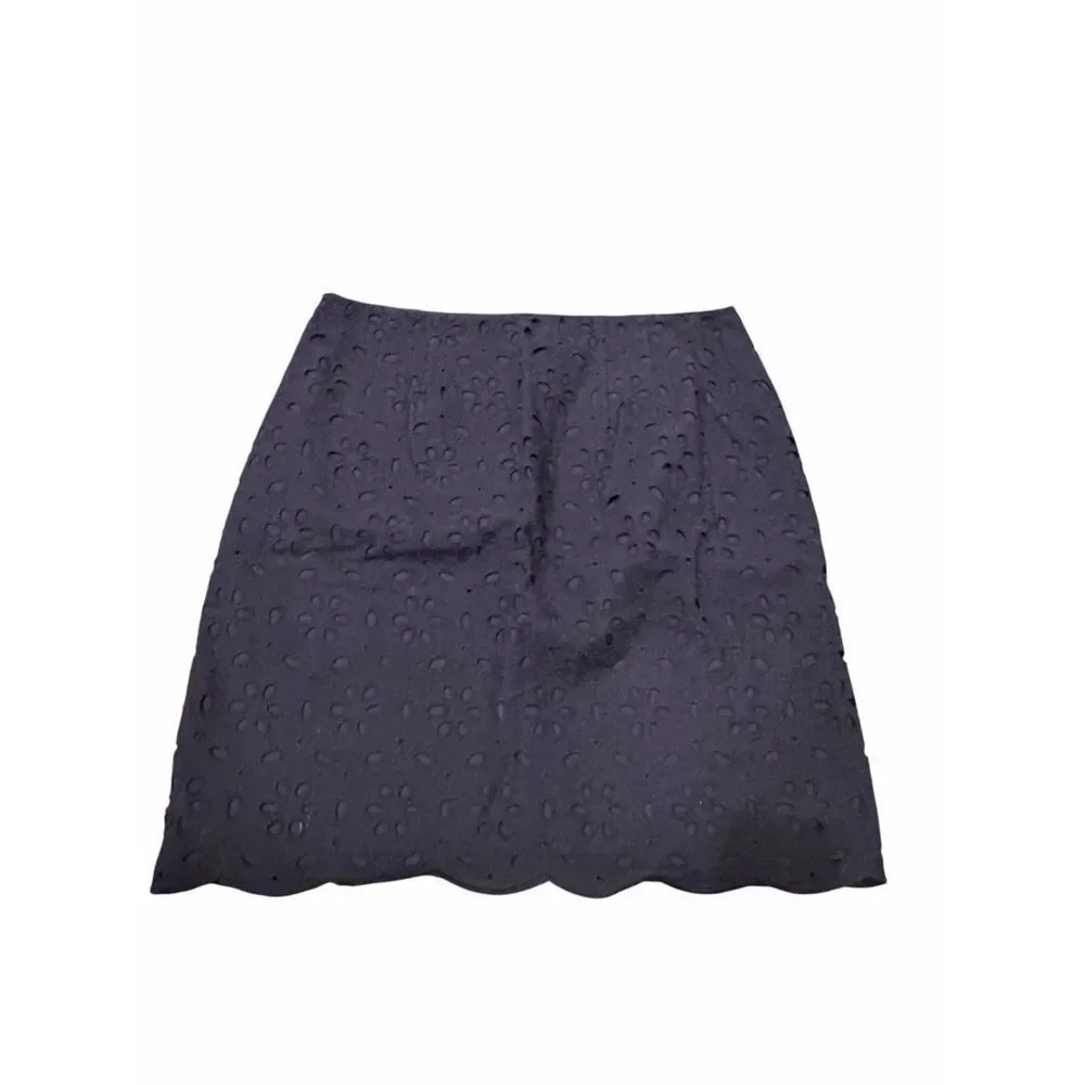Talbots navy eyelet mini skirt- size 6